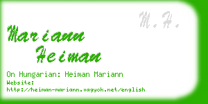 mariann heiman business card